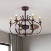 Coffee Caged Chandelier Pendant Light Vintage Style 6 Lights Metal Ceiling Lamp - Rebooters