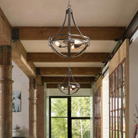 3 Heads Foyer Hanging Chandelier Light Vintage Style Black Pendant Lamp - Rebooters