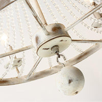 6 Bulbs Beaded Ceiling Chandelier Traditional Crystal Light Fixture - Rebooters