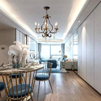 Antique Bronze Teardrop Chandelier Lighting Traditionary 6 Heads Crystal Pendant Light Kit - Rebooters