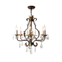 Antique Bronze Teardrop Chandelier Lighting Traditionary 6 Heads Crystal Pendant Light Kit - Rebooters