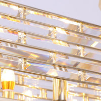 6 Heads Round Ceiling Chandelier Contemporary Crystal Light Fixture in Brass - Rebooters