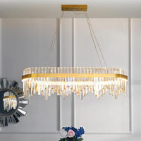 1-Tier Chandelier Lamp Modernist Crystal LED Gold Ceiling Pendant Light - Rebooters