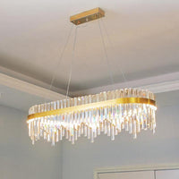 1-Tier Chandelier Lamp Modernist Crystal LED Gold Ceiling Pendant Light - Rebooters