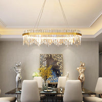 1-Tier Chandelier Lamp Modernist Crystal LED Gold Ceiling Pendant Light - Rebooters