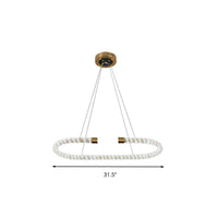 Bend Chandelier Light Modern Crystal 31.5 39 47 Wide LED Brass Fixture - Rebooters