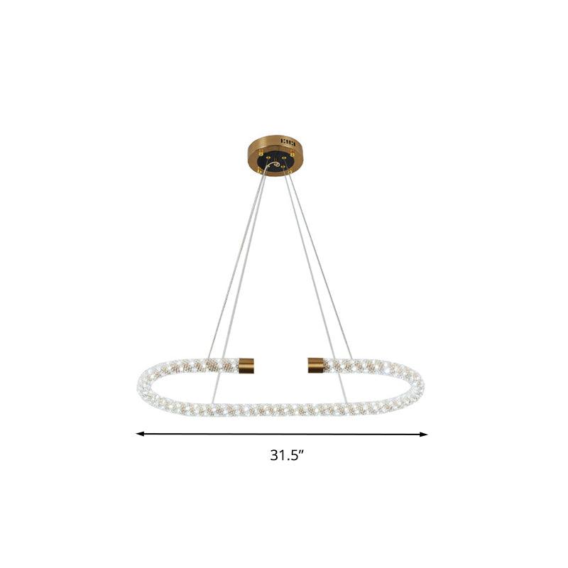 Bend Chandelier Light Modern Crystal 31.5 39 47 Wide LED Brass Fixture - Rebooters