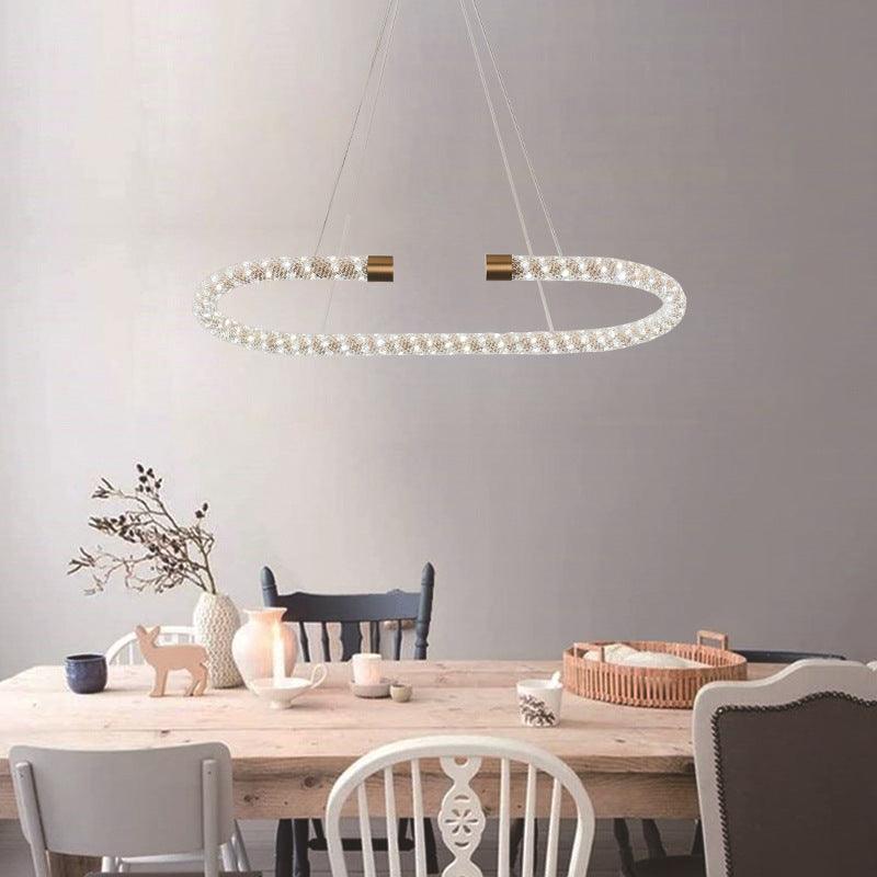 Bend Chandelier Light Modern Crystal 31.5 39 47 Wide LED Brass Fixture - Rebooters