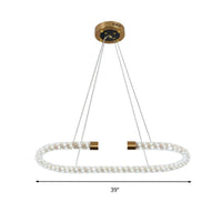 Bend Chandelier Light Modern Crystal 31.5 39 47 Wide LED Brass Fixture - Rebooters