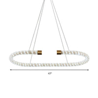 Bend Chandelier Light Modern Crystal 31.5 39 47 Wide LED Brass Fixture - Rebooters