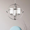 Cylinder Dining Room Ceiling Chandelier Metal 3/5/9 Lights Silver Fixture - Rebooters