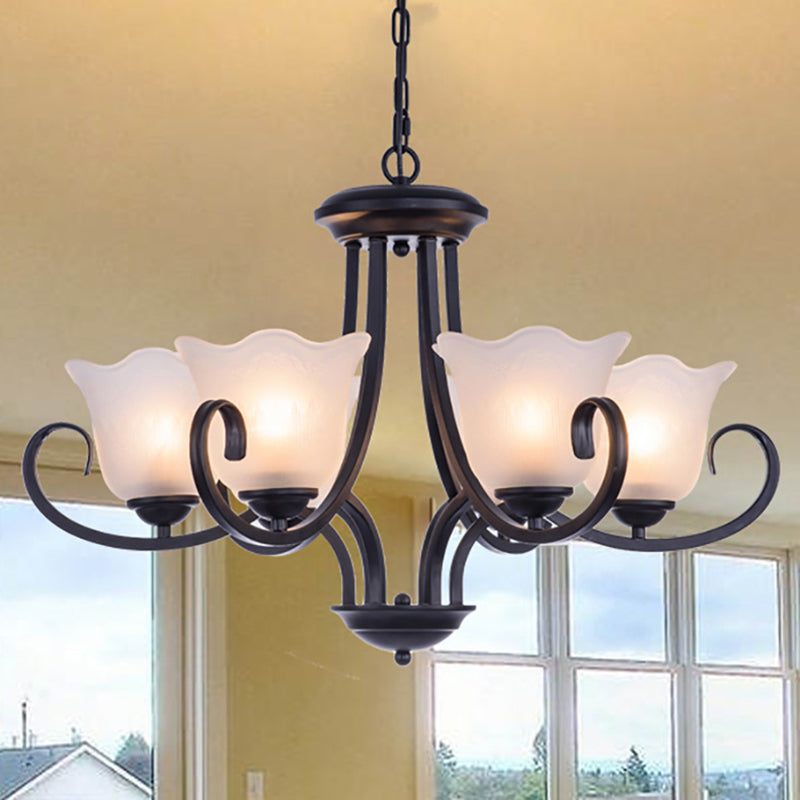 4/6/8 Bulbs Ceiling Lamp with Flared Shade Frosted Glass - Rebooters