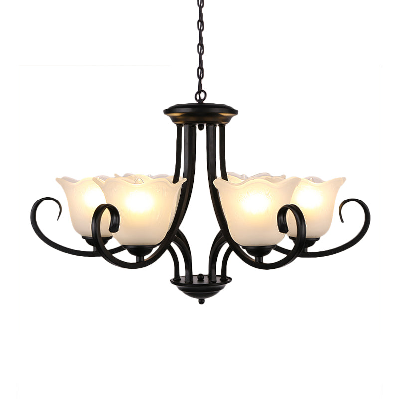 4/6/8 Bulbs Ceiling Lamp with Flared Shade Frosted Glass - Rebooters