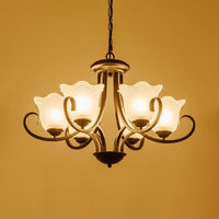 4/6/8 Bulbs Ceiling Lamp with Flared Shade Frosted Glass - Rebooters