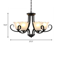 4/6/8 Bulbs Ceiling Lamp with Flared Shade Frosted Glass - Rebooters