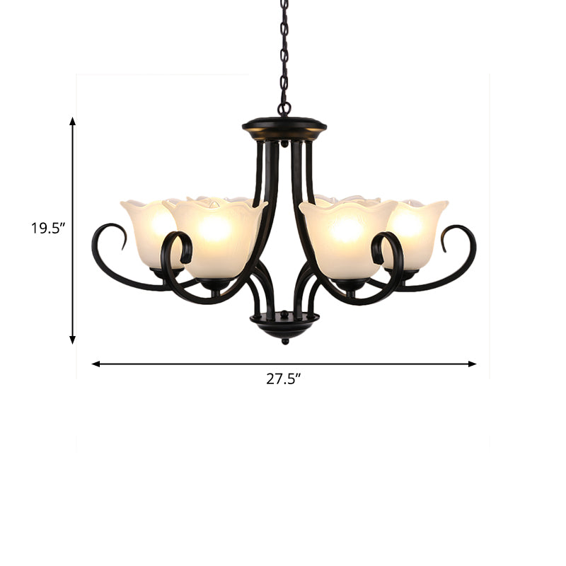 4/6/8 Bulbs Ceiling Lamp with Flared Shade Frosted Glass - Rebooters