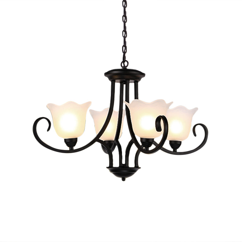 4/6/8 Bulbs Ceiling Lamp with Flared Shade Frosted Glass - Rebooters