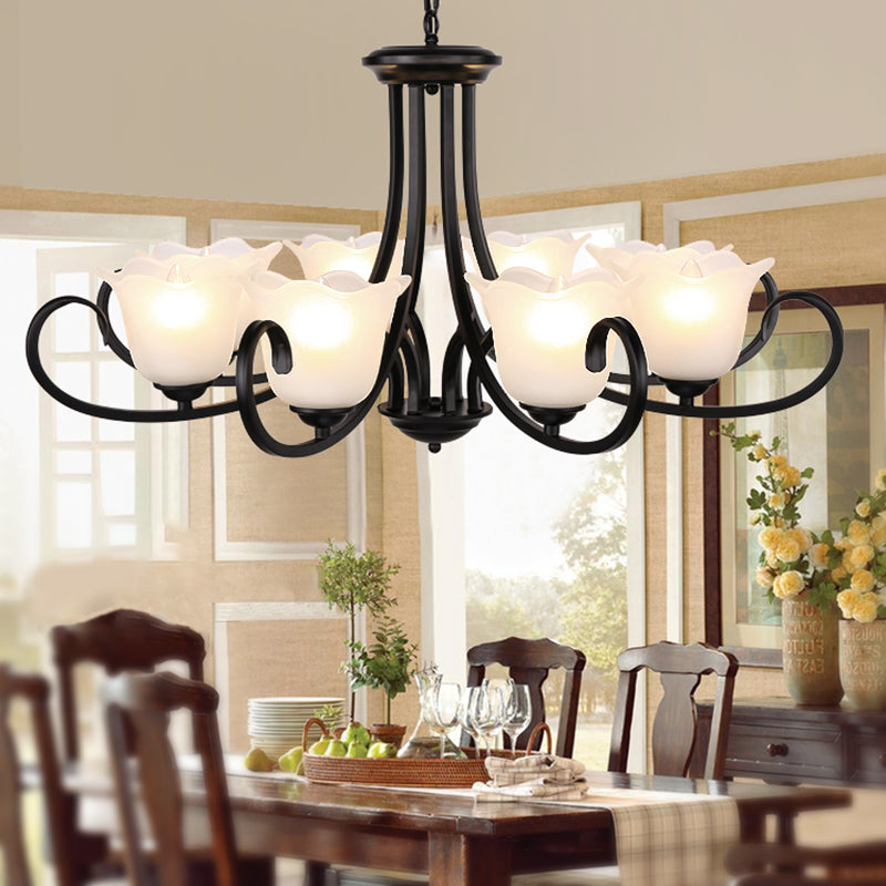 4/6/8 Bulbs Ceiling Lamp with Flared Shade Frosted Glass - Rebooters