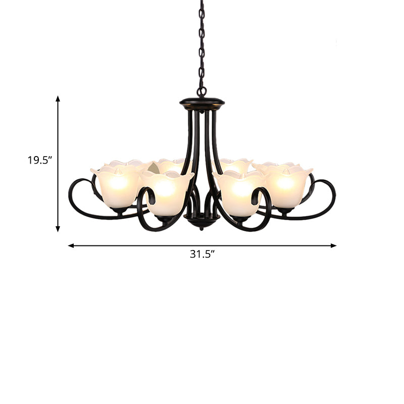 4/6/8 Bulbs Ceiling Lamp with Flared Shade Frosted Glass - Rebooters