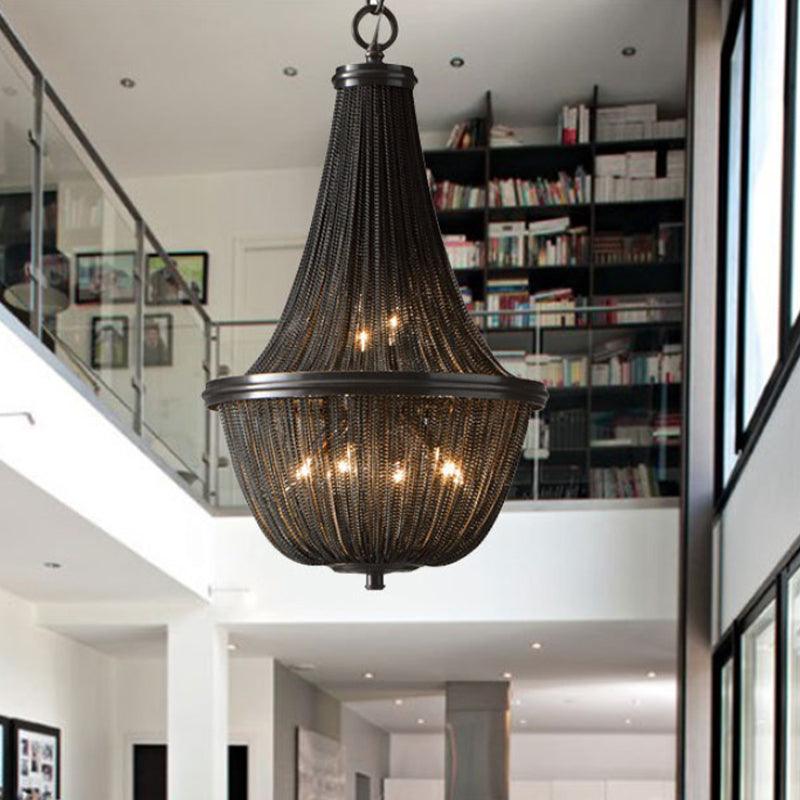 Basket Metal Chandelier Light Traditional 6/8 Lights Black - Rebooters