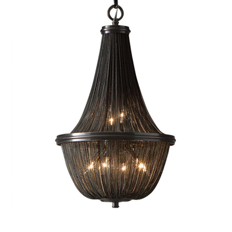 Basket Metal Chandelier Light Traditional 6/8 Lights Black - Rebooters