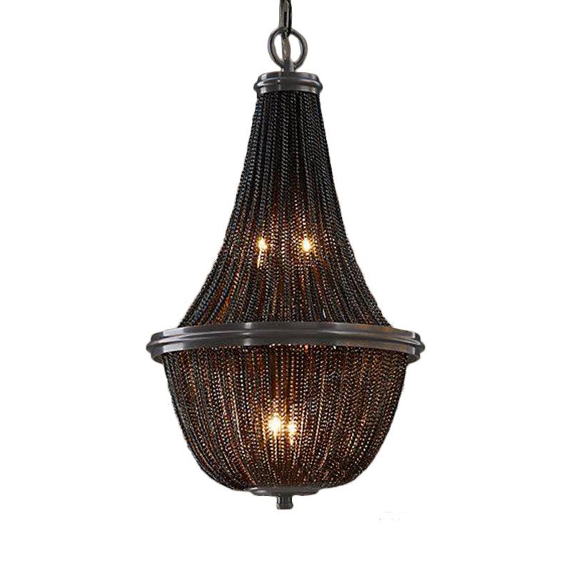 Basket Metal Chandelier Light Traditional 6/8 Lights Black - Rebooters