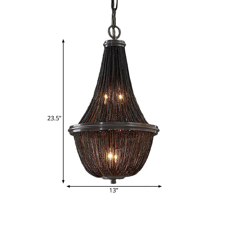 Basket Metal Chandelier Light Traditional 6/8 Lights Black - Rebooters