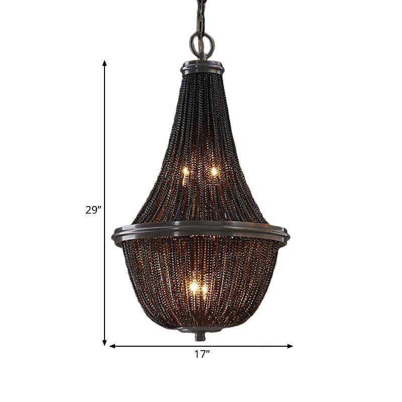 Basket Metal Chandelier Light Traditional 6/8 Lights Black - Rebooters