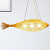 12"/16" Wide Weave Suspension Pendant Retro Bamboo Light Fixture - Rebooters