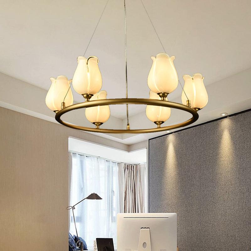 6 Lights Chandelier Pendant Light Traditional Wagon Wheel Lamp - Rebooters