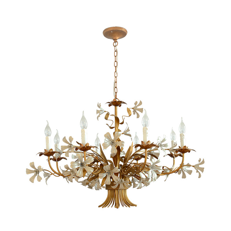 8 Heads Metallic Chandelier Lamp Brass Candlestick Lighting - Rebooters