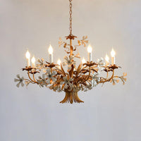 8 Heads Metallic Chandelier Lamp Brass Candlestick Lighting - Rebooters