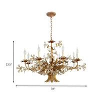 8 Heads Metallic Chandelier Lamp Brass Candlestick Lighting - Rebooters