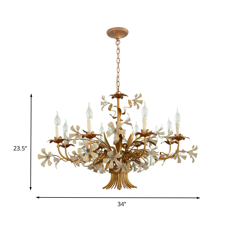 8 Heads Metallic Chandelier Lamp Brass Candlestick Lighting - Rebooters