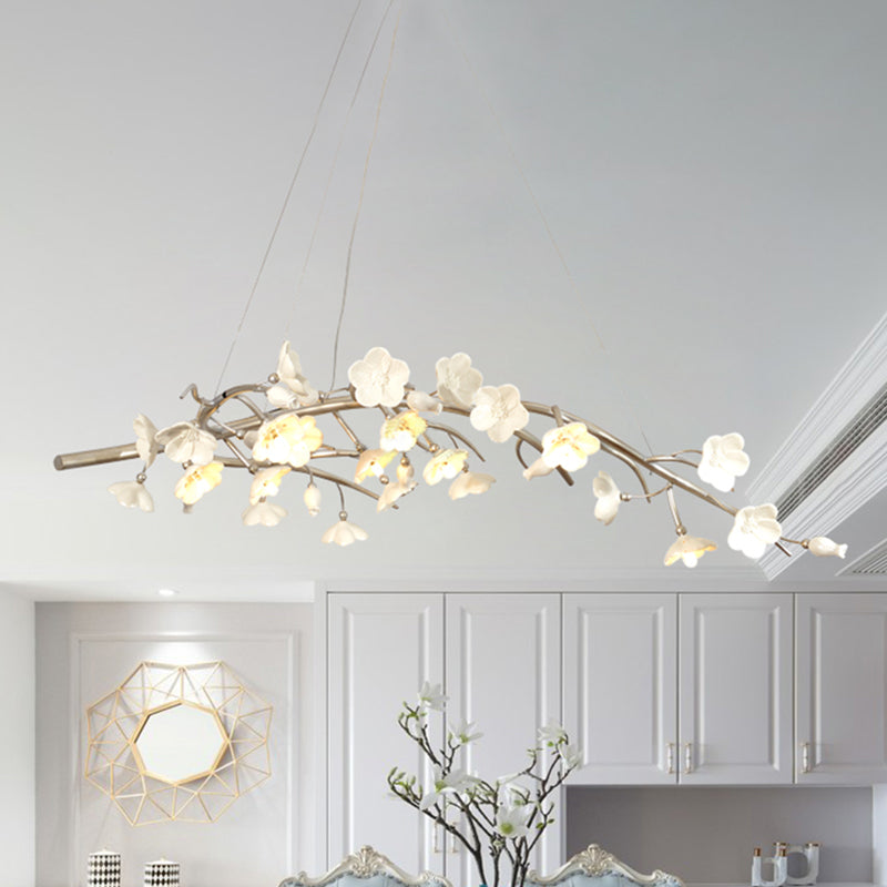 Flower Metallic Chandelier Lighting Fixture Rural 9 Lights Bedroom Lamp - Rebooters