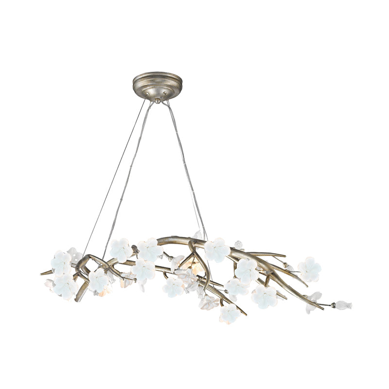 Flower Metallic Chandelier Lighting Fixture Rural 9 Lights Bedroom Lamp - Rebooters