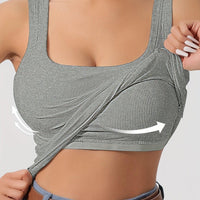 Ribbed Crop Tank Top With Built-In Support For Women Rebooters Womens Shirts