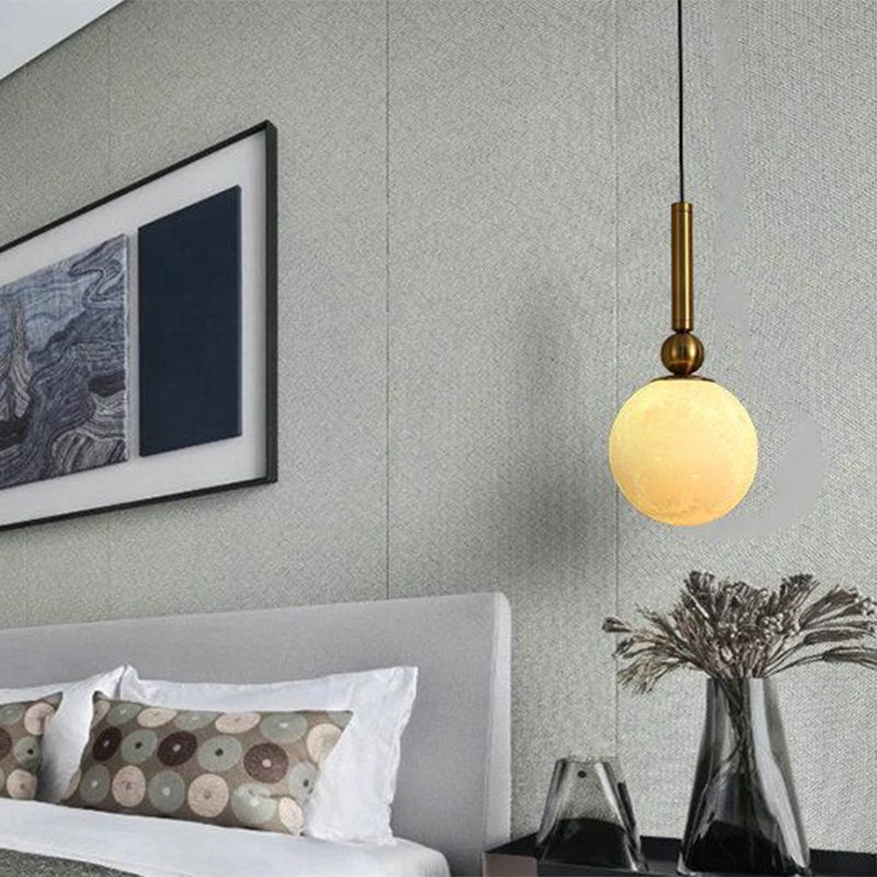 1 Head Bedroom Drop Pendant Simple Gold LED Lamp Shade | Rebooters - Rebooters