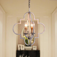 4 Bulbs Candle Ceiling Chandelier Rustic Wood Effect Lighting - Rebooters