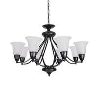 3/5/6 Lights Pendant Light Classic Bell Frosted Glass Chandelier in Deep Tan - Rebooters