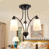 3/6/8 Lights Frosted Glass Hanging Chandelier Black Pendant - Rebooters