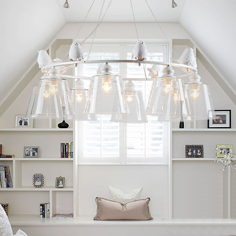 White 3/8 Lights Chandelier Light Fixture for Living Room - Rebooters