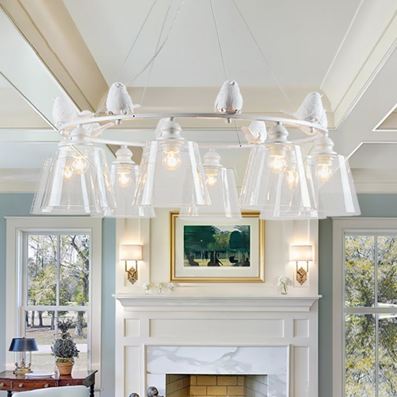 White 3/8 Lights Chandelier Light Fixture for Living Room - Rebooters