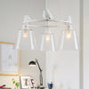 White 3/8 Lights Chandelier Light Fixture for Living Room - Rebooters