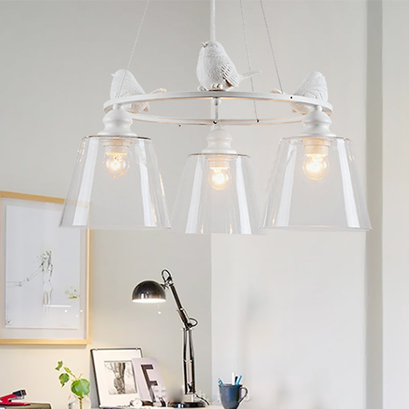 White 3/8 Lights Chandelier Light Fixture for Living Room - Rebooters