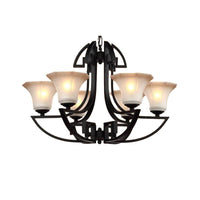 Black 3/6 Lights Pendant Chandelier Vintage Frosted Glass - Rebooters