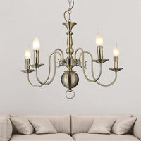 5 Lights Ceiling Light Traditional Swirled Arm Metal Chandelier - Rebooters