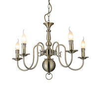 5 Lights Ceiling Light Traditional Swirled Arm Metal Chandelier - Rebooters