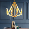 Gold 8 Lights Chandelier Light Fixture Traditional Metal Geometric Pendant Lamp - Rebooters