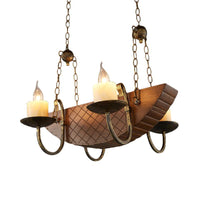4 Bulbs Candle Chandelier Light Traditional Black Wood Fixture - Rebooters